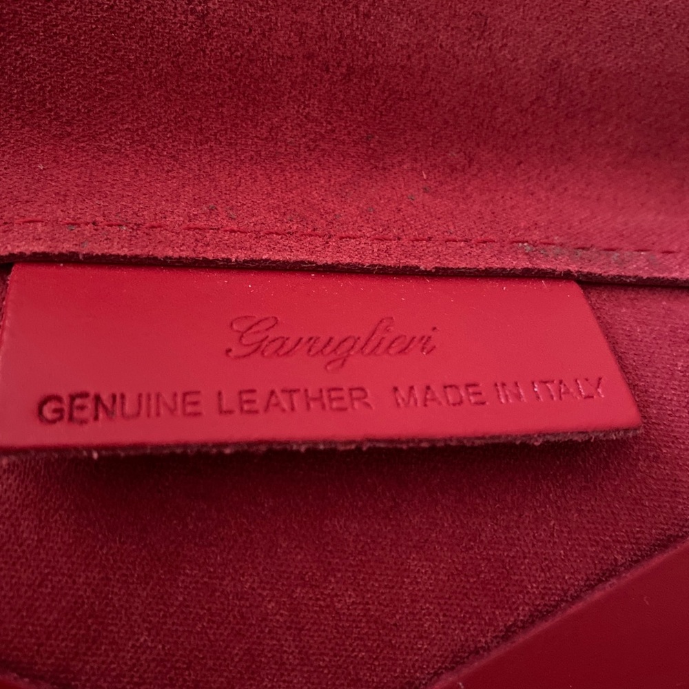 GARUGLIERI beautiful red leather clutch envelope Italy New R. 250 - Picture 5 of 5